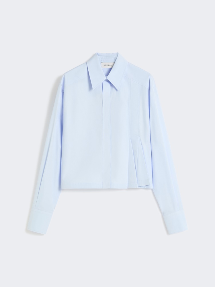 Cropped poplin shirt with asymmetrical pleats - AVIO - Max Mara