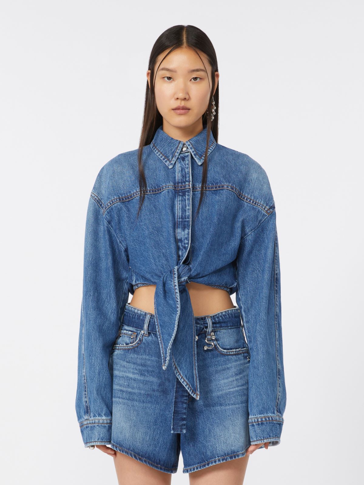 Short denim shirt - MIDNIGHTBLUE - Max Mara - 2