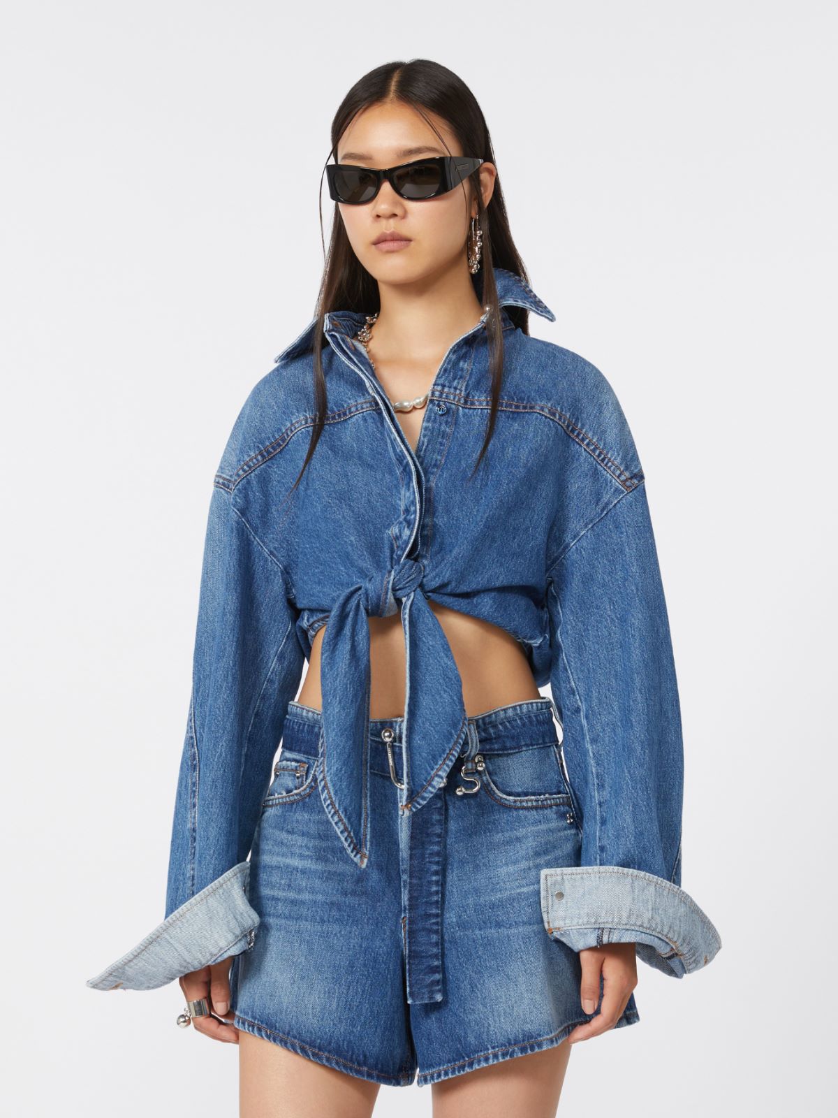 Short denim shirt - MIDNIGHTBLUE - Max Mara - 4