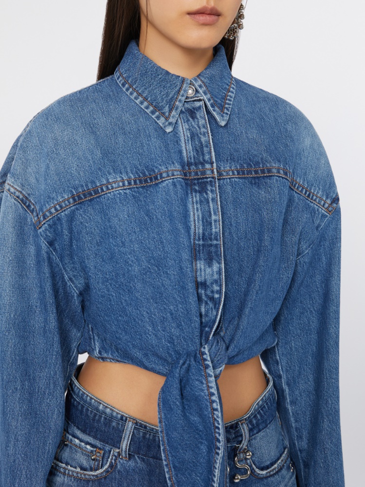 Short denim shirt - MIDNIGHTBLUE - Max Mara - 5