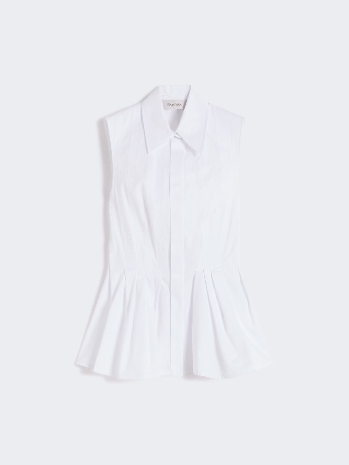 Sleeveless heavy cotton canvas shirt - OPTICAL WHITE - Max Mara - 6