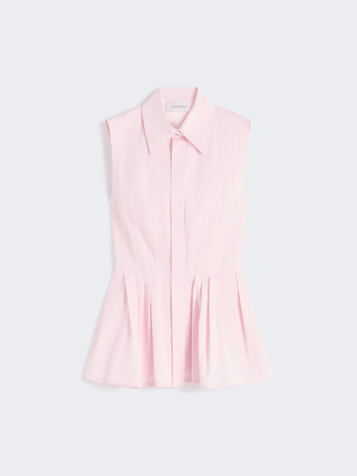Sleeveless heavy cotton canvas shirt - PINK - Max Mara - 6