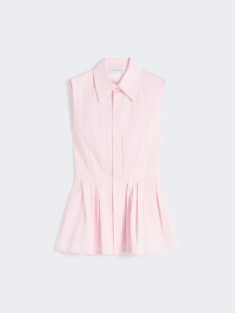 Sleeveless heavy cotton canvas shirt - PINK - Max Mara - 6