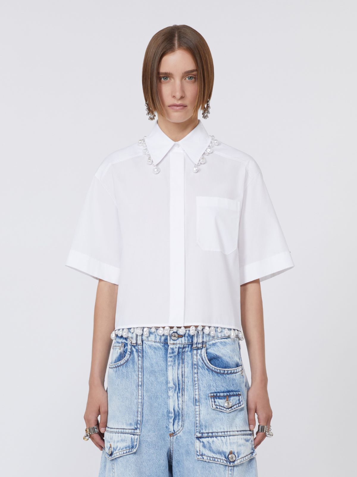 Boxy cotton shirt - OPTICAL WHITE - Max Mara - 2