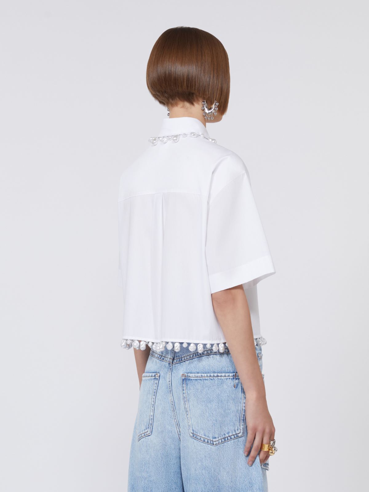 Boxy cotton shirt - OPTICAL WHITE - Max Mara - 3