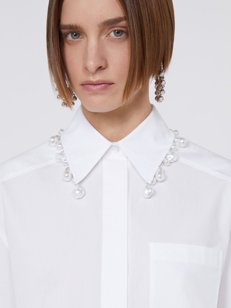 Boxy cotton shirt - OPTICAL WHITE - Max Mara - 5
