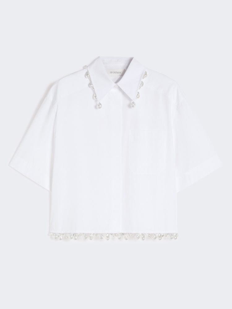 Boxy cotton shirt - OPTICAL WHITE - Max Mara - 6