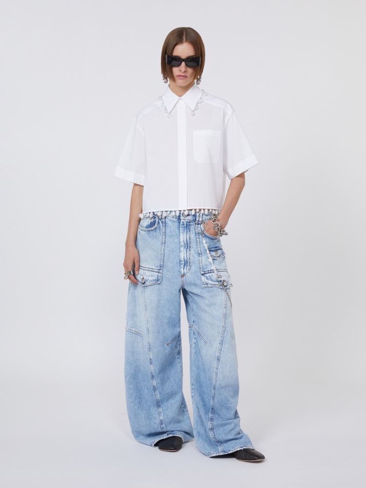 Boxy cotton shirt - OPTICAL WHITE - Max Mara