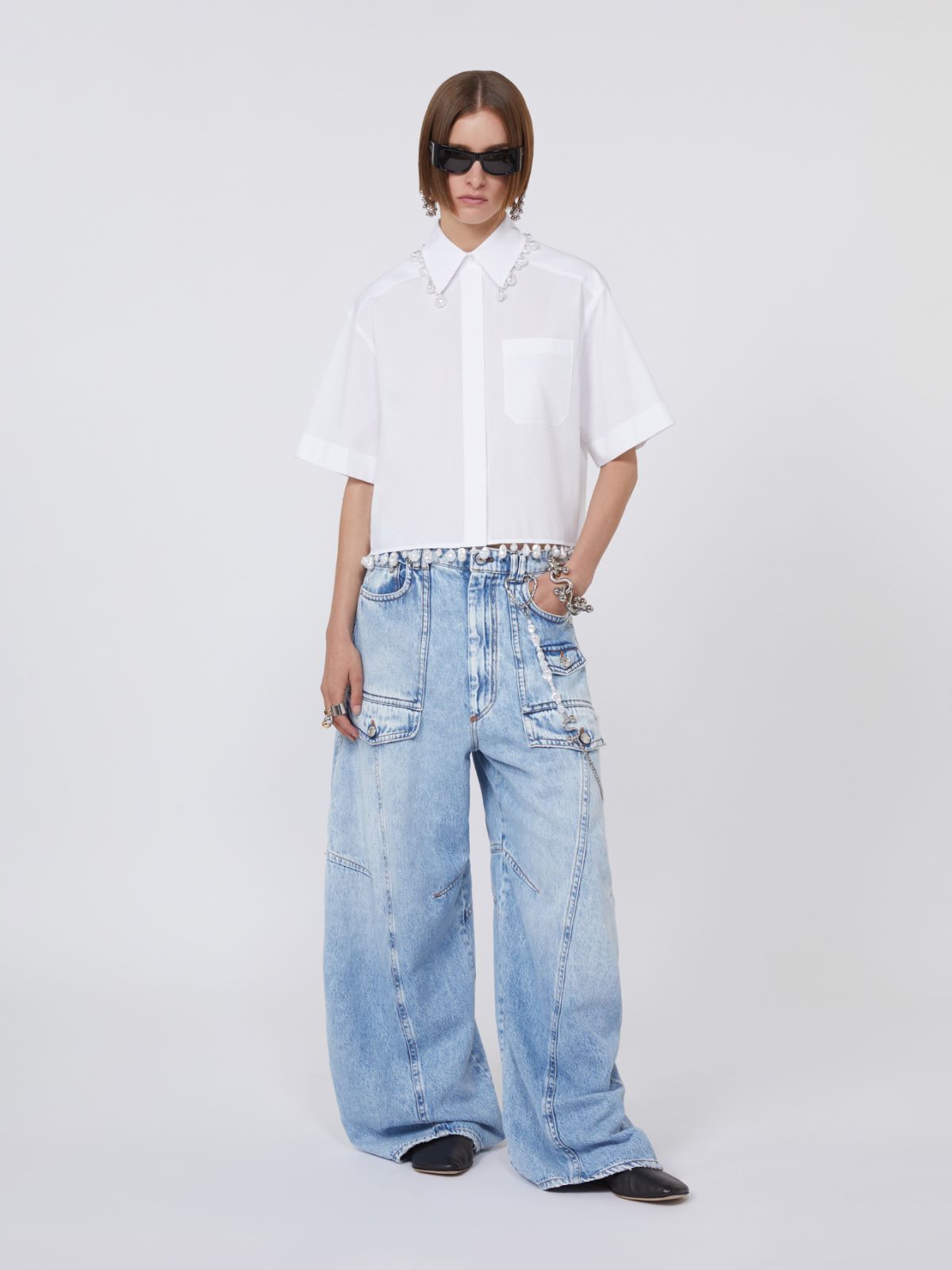 Boxy cotton shirt - OPTICAL WHITE - Max Mara