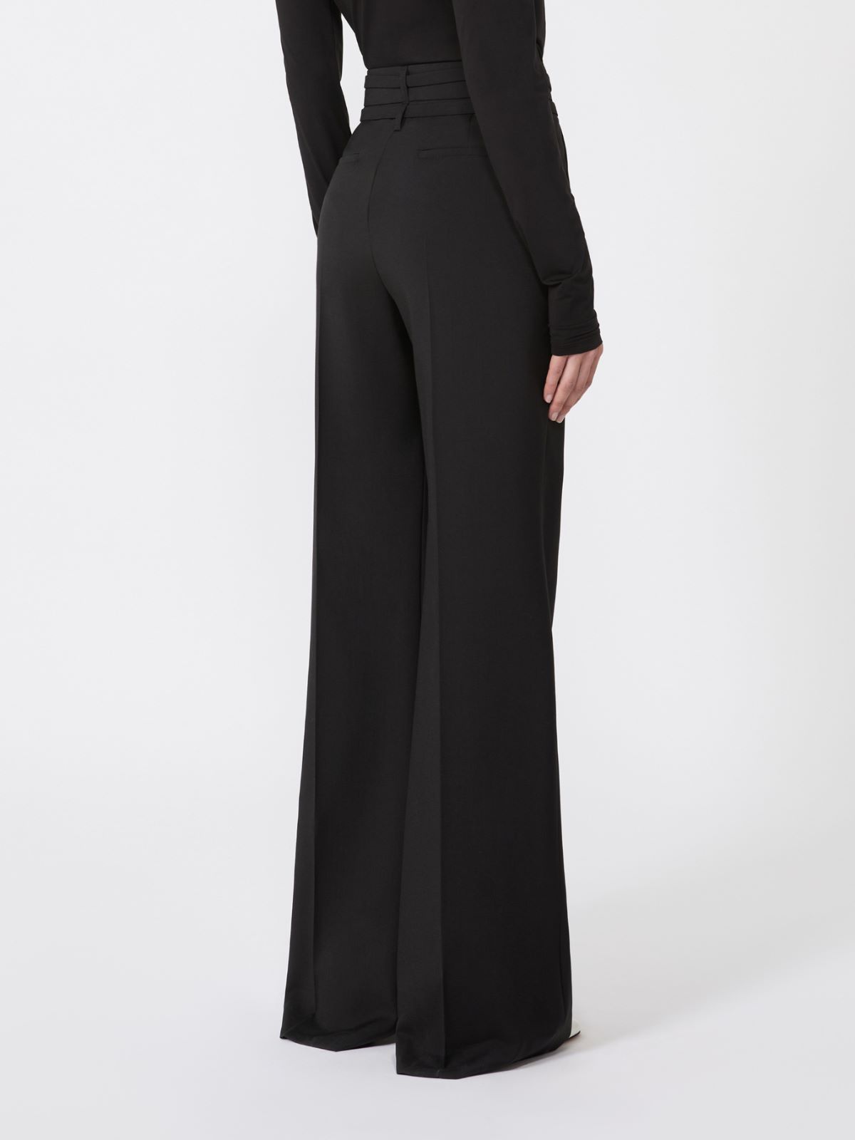 Flared stretch woollen cloth trousers - BLACK - Max Mara - 5