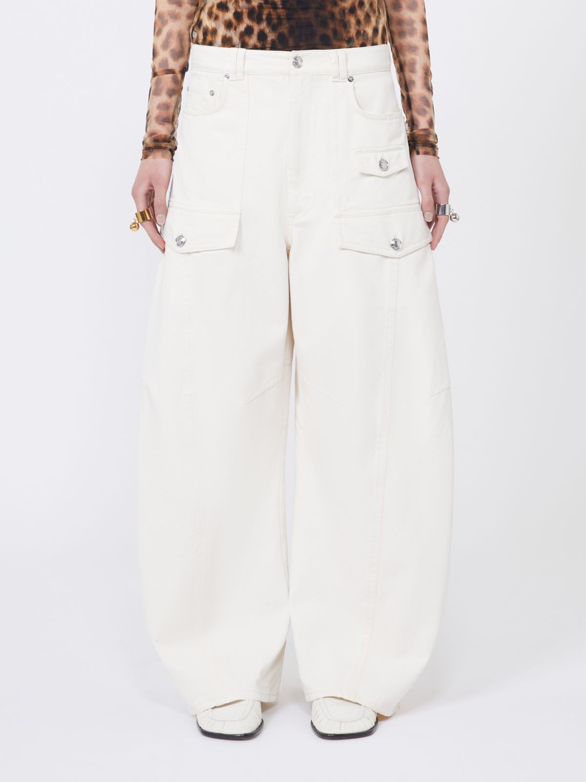 Bull denim cargo trousers - BEIGE - Max Mara - 2