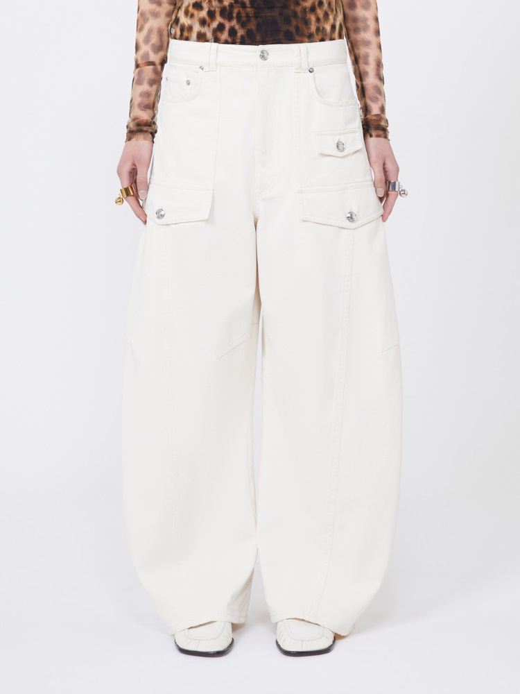 Bull denim cargo trousers - BEIGE - Max Mara - 2