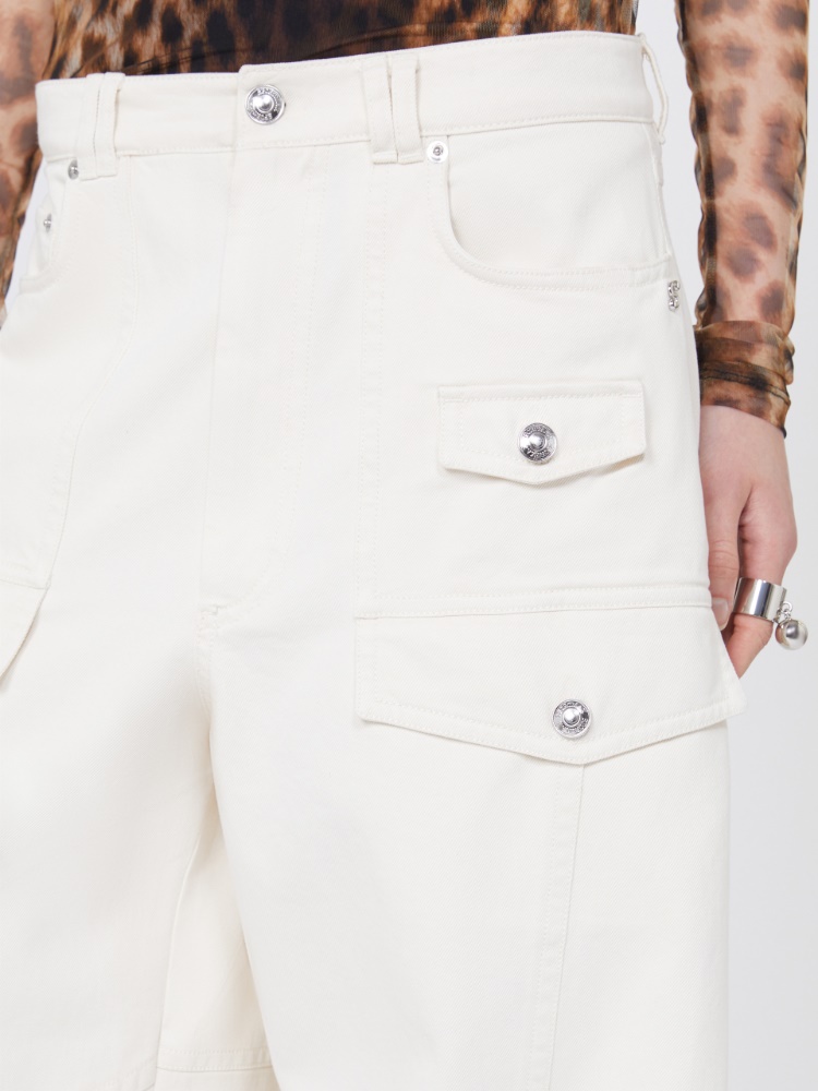 Bull denim cargo trousers - BEIGE - Max Mara - 4
