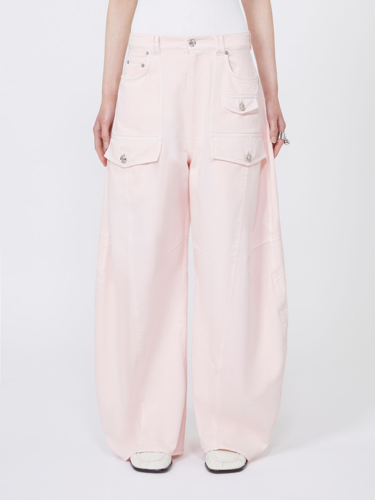 Bull denim cargo trousers - PINK - Max Mara - 2