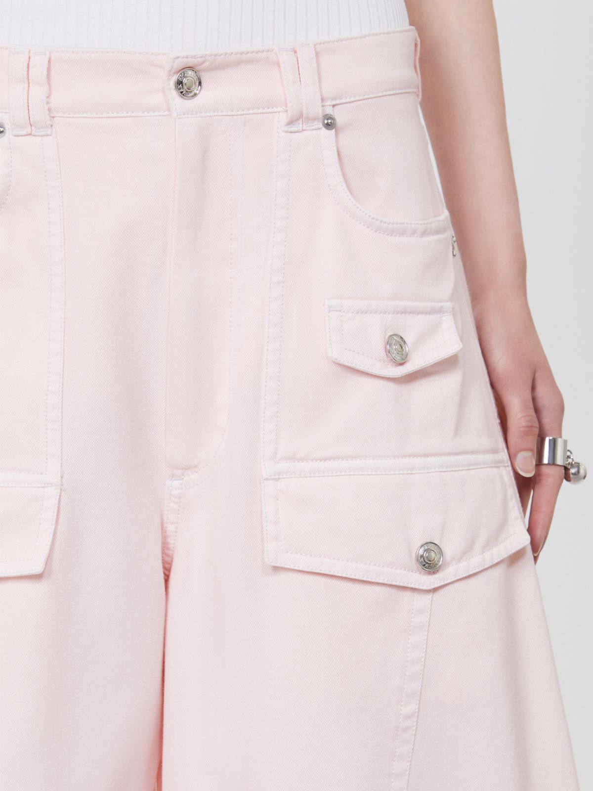 Bull denim cargo trousers - PINK - Max Mara - 4