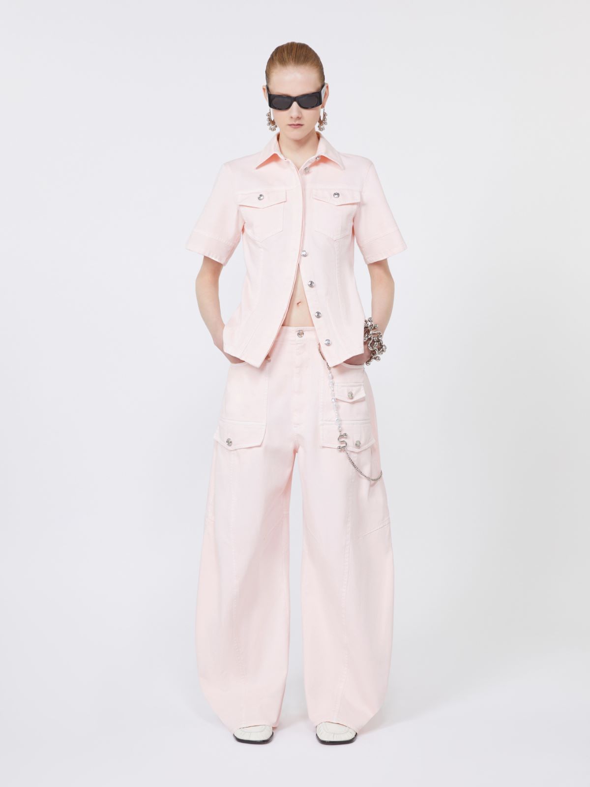 Bull denim cargo trousers - PINK - Max Mara