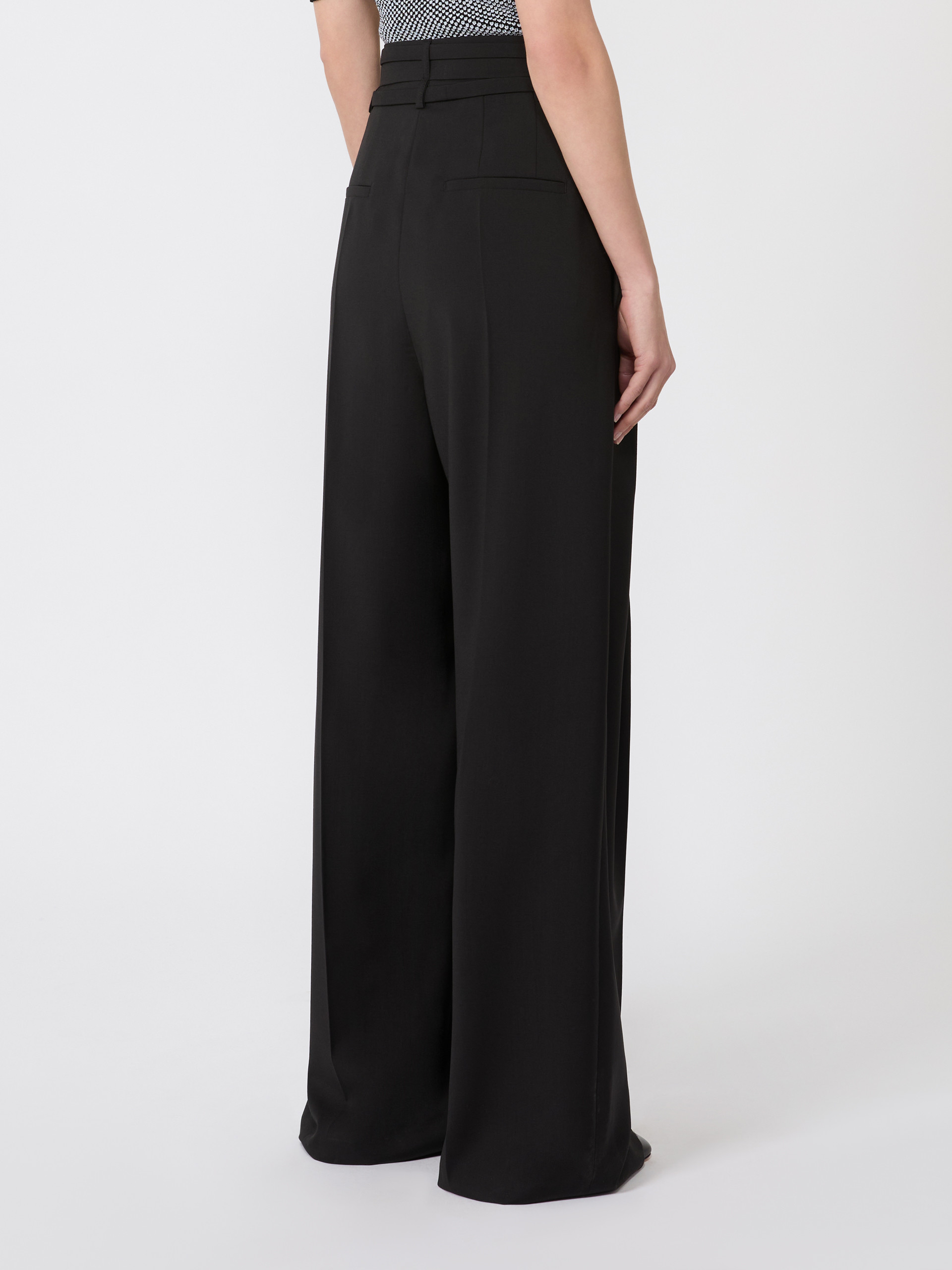 Wide-fit stretch wool trousers - BLACK - Max Mara - 3