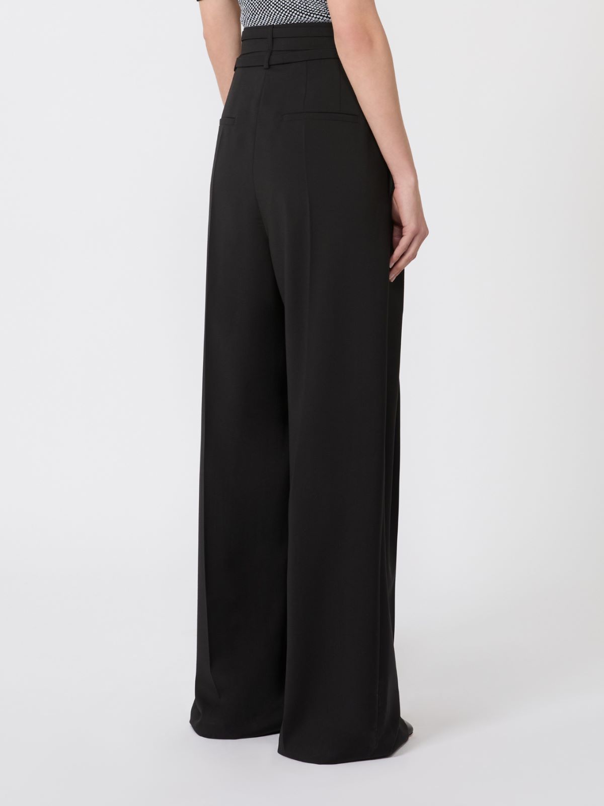 Wide-fit stretch wool trousers - BLACK - Max Mara - 5