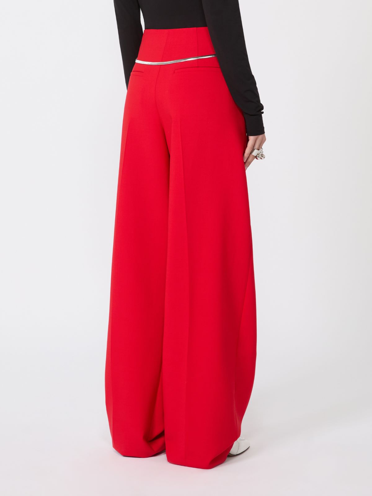 Pleated stretch wool trousers - RED - Max Mara - 5