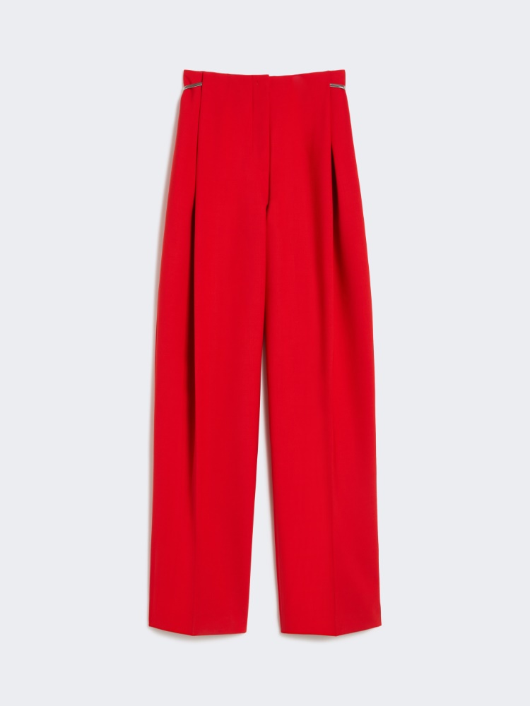 Pleated stretch wool trousers - RED - Max Mara
