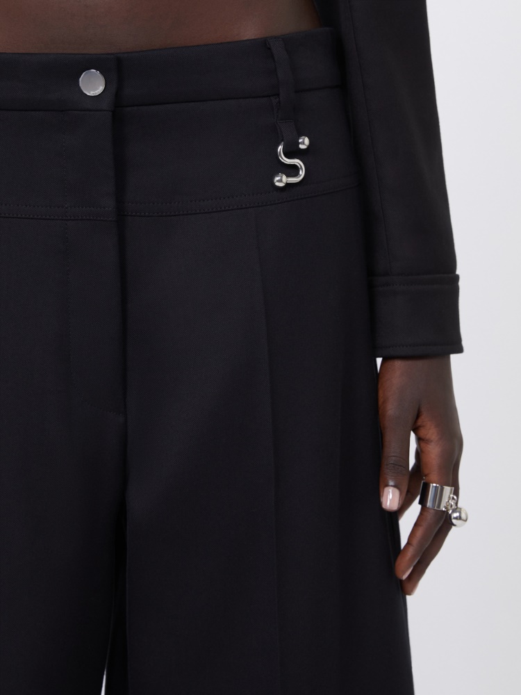 Oversized gabardine trousers - BLACK - Max Mara - 4