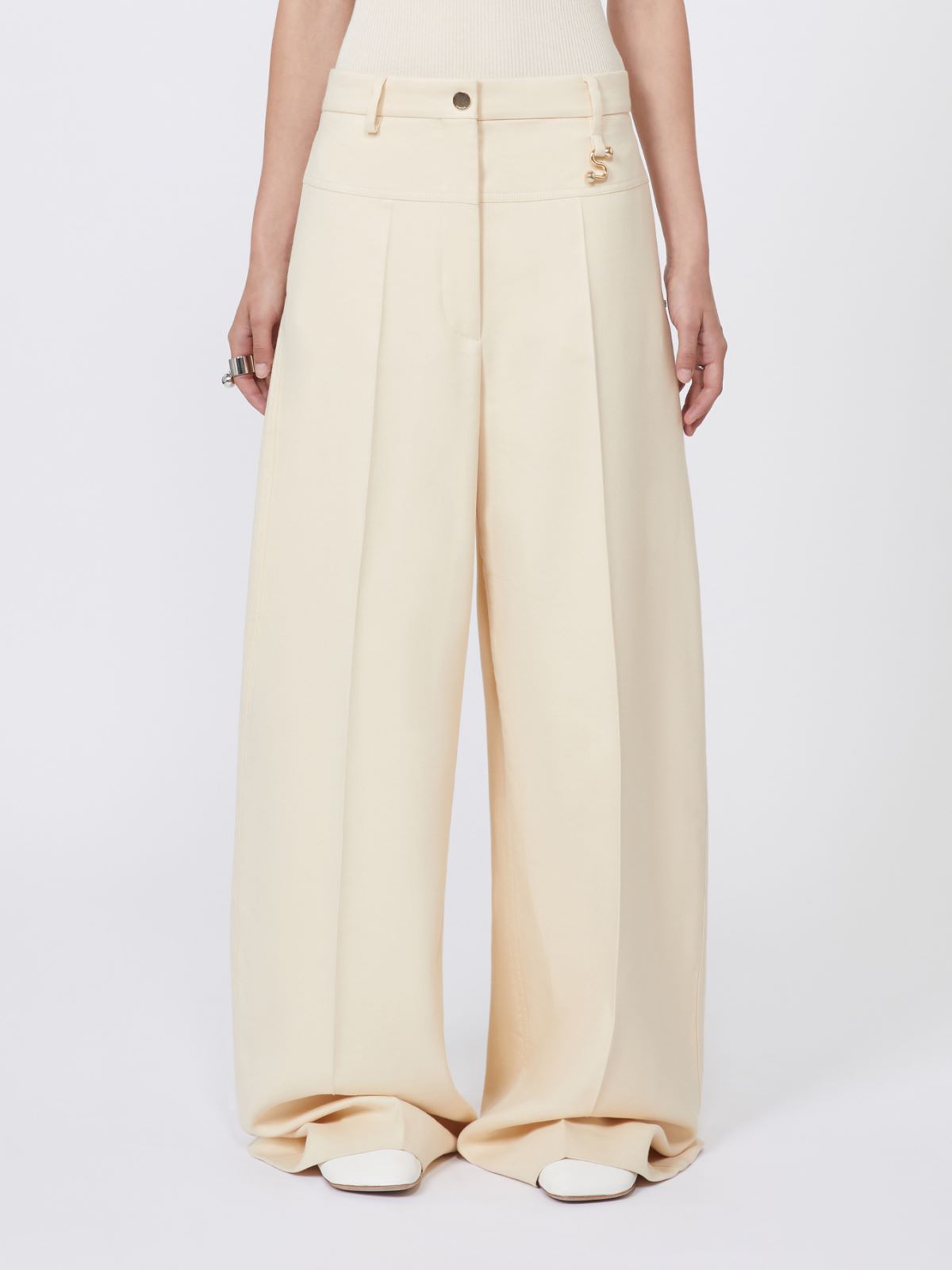 Oversize-Hose aus Gabardine - VANILLE - Max Mara - 2
