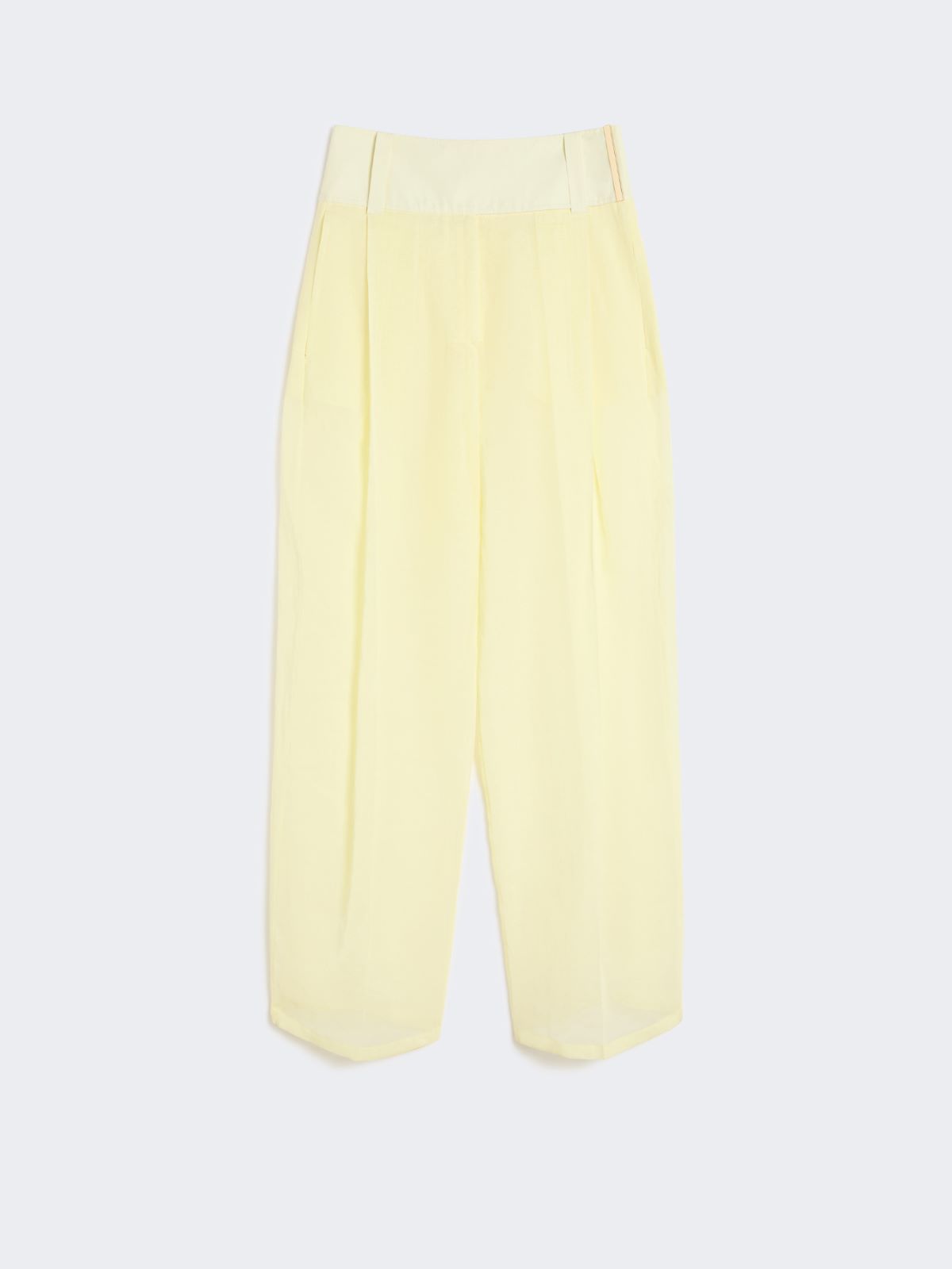 Wide-fit trousers in organza-feel cotton voile - YELLOW - Max Mara - 5
