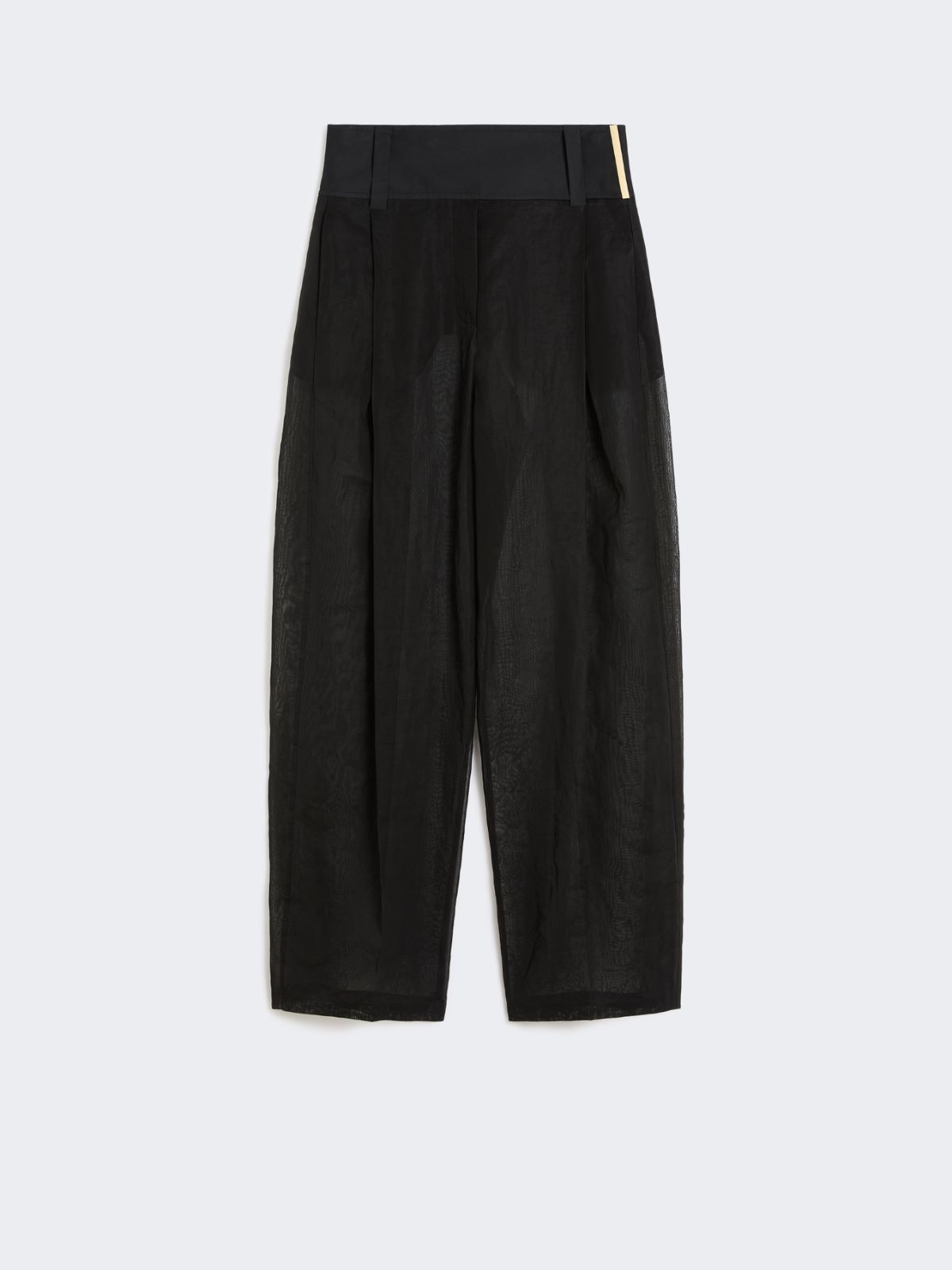 Wide-fit trousers in organza-feel cotton voile - BLACK - Max Mara - 5