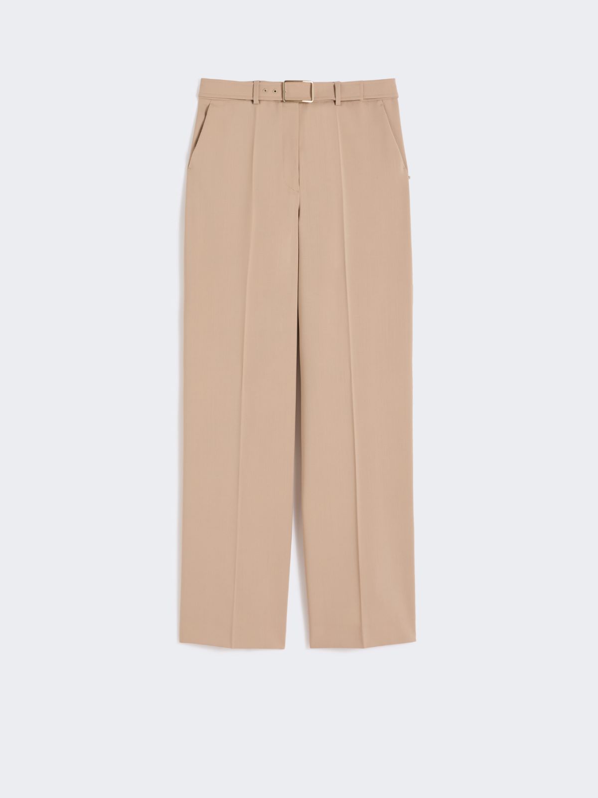 Wide-fit stretch wool gabardine trousers - BEIGE - Max Mara - 5