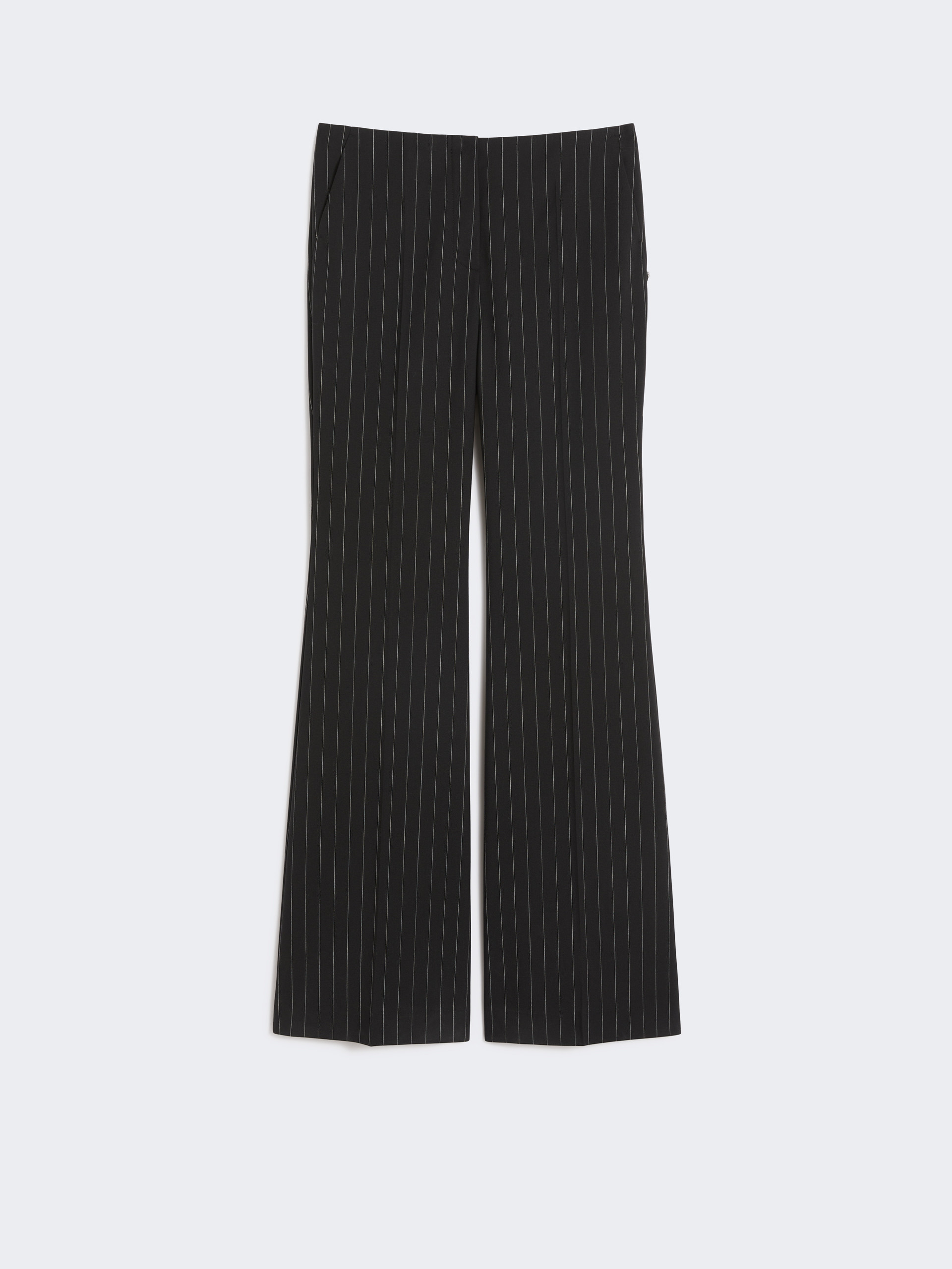 Flared pinstripe wool trousers - BLACK - Max Mara - 5