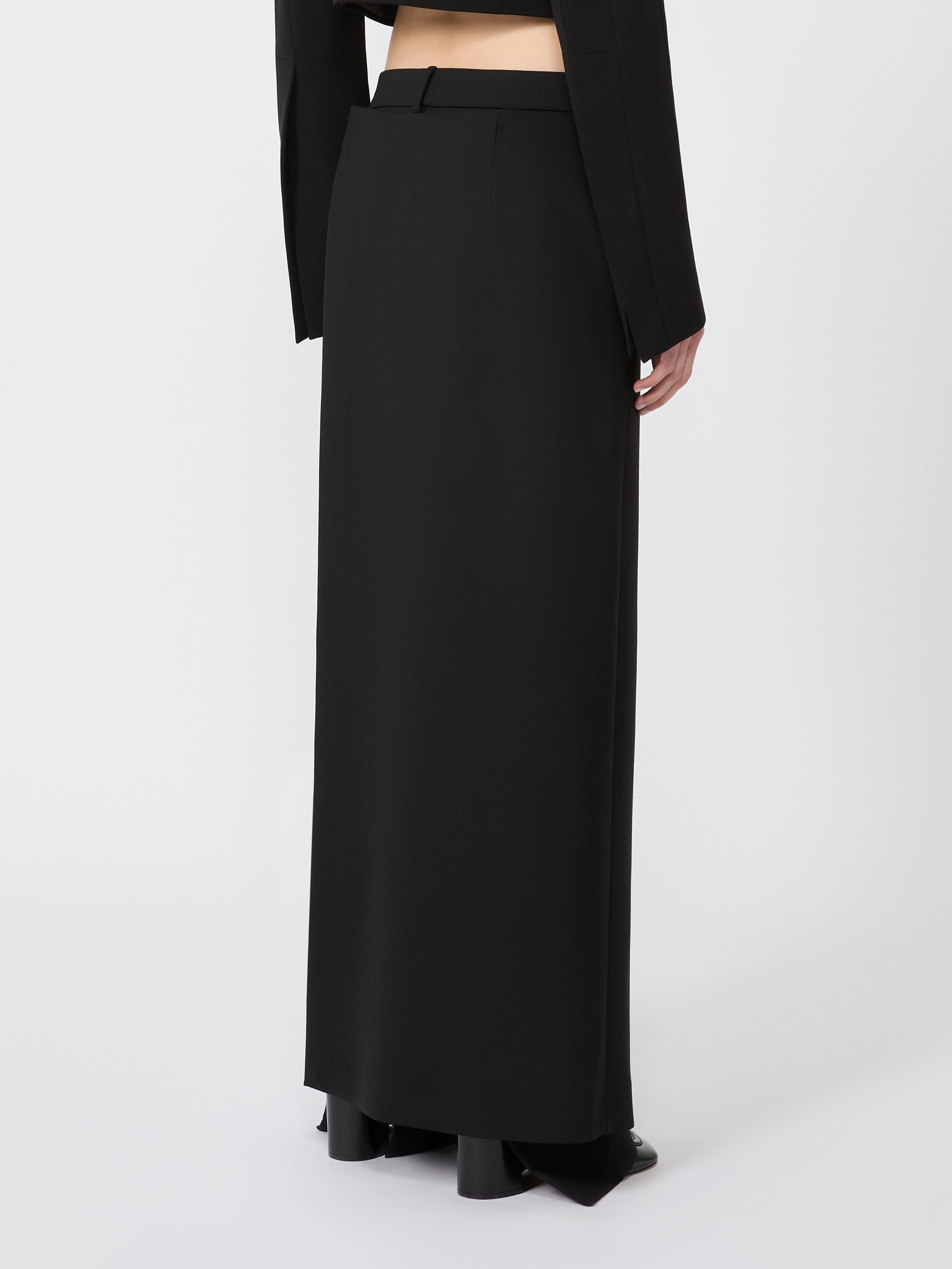 Stretch wool trousers with removable panel - BLACK - Max Mara - 3