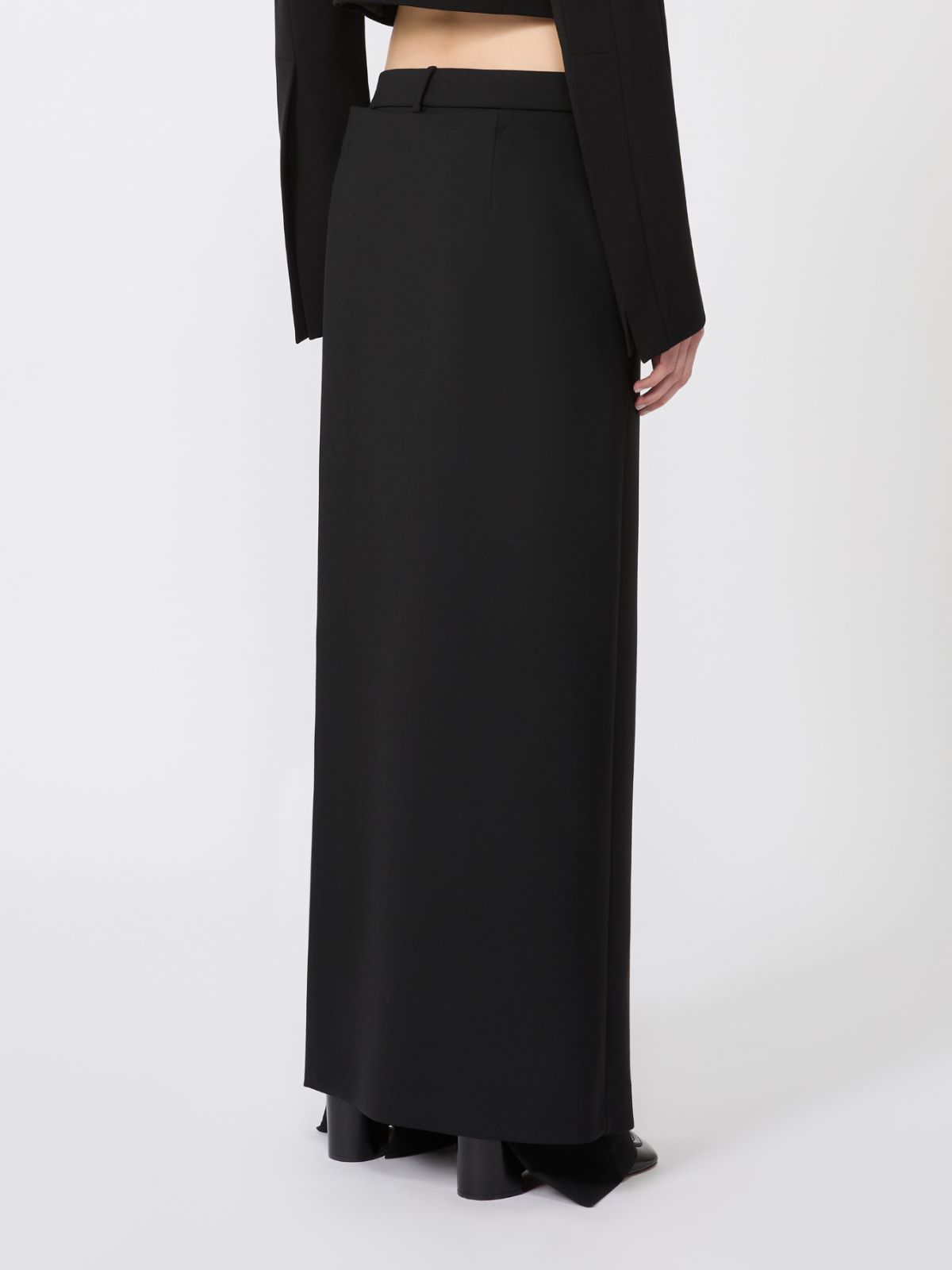 Stretch wool trousers with removable panel - BLACK - Max Mara - 5