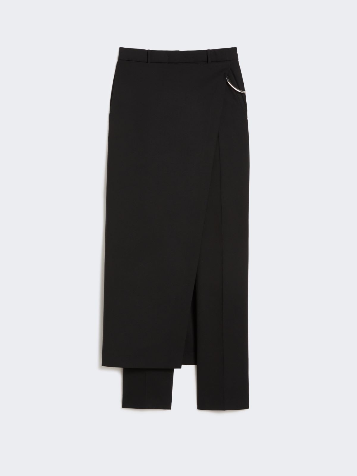 Stretch wool trousers with removable panel - BLACK - Max Mara - 9