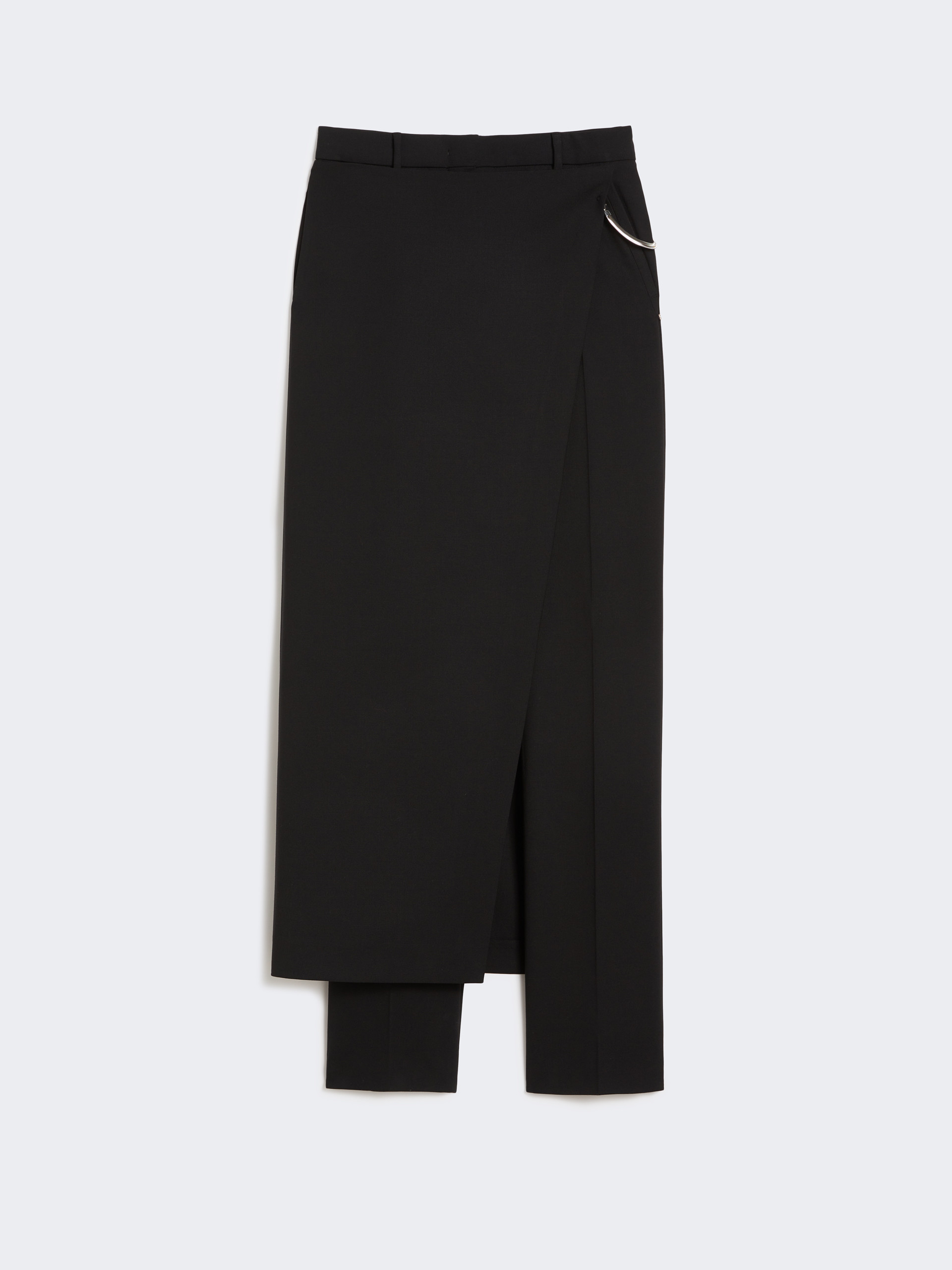 Stretch wool trousers with removable panel - BLACK - Max Mara - 5