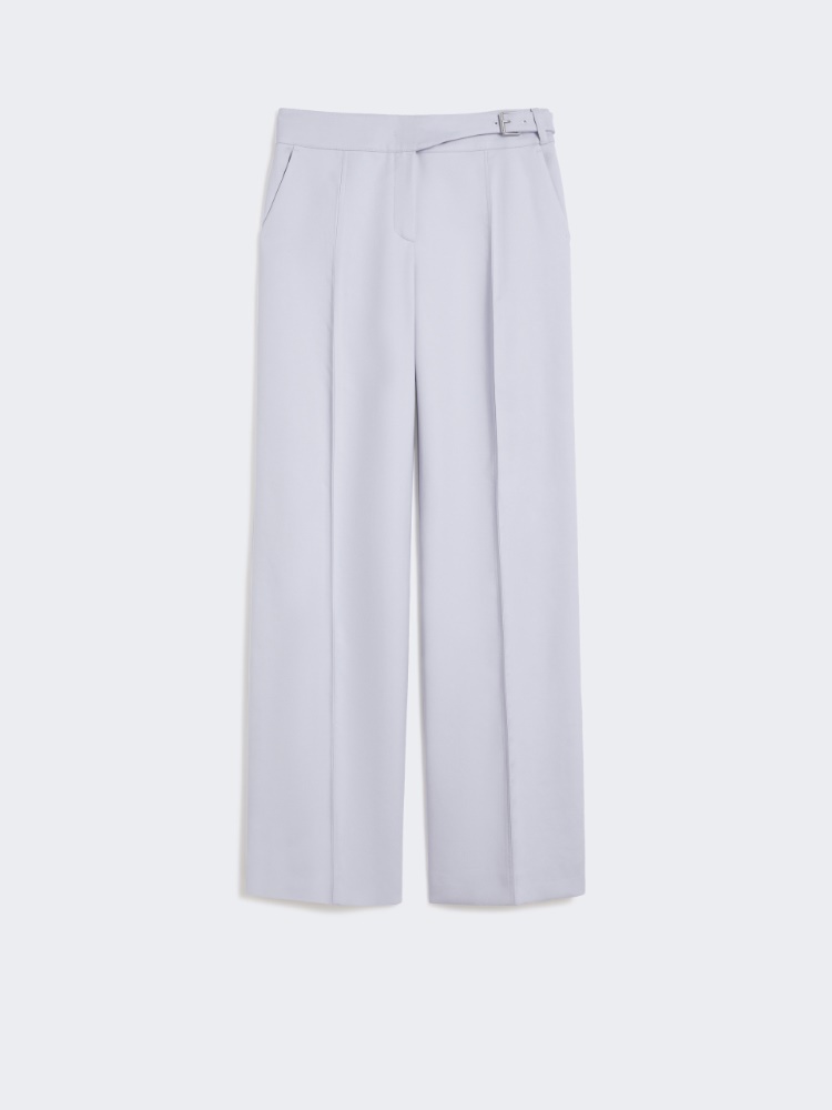 Viscose-blend gabardine yoke-detail trousers - MEDIUM GREY - Max Mara