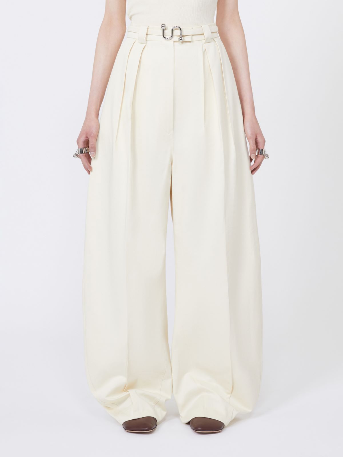 Oversized gabardine trousers - VANILLA - Max Mara - 2