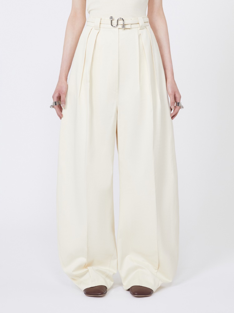 Oversized gabardine trousers - VANILLA - Max Mara - 2