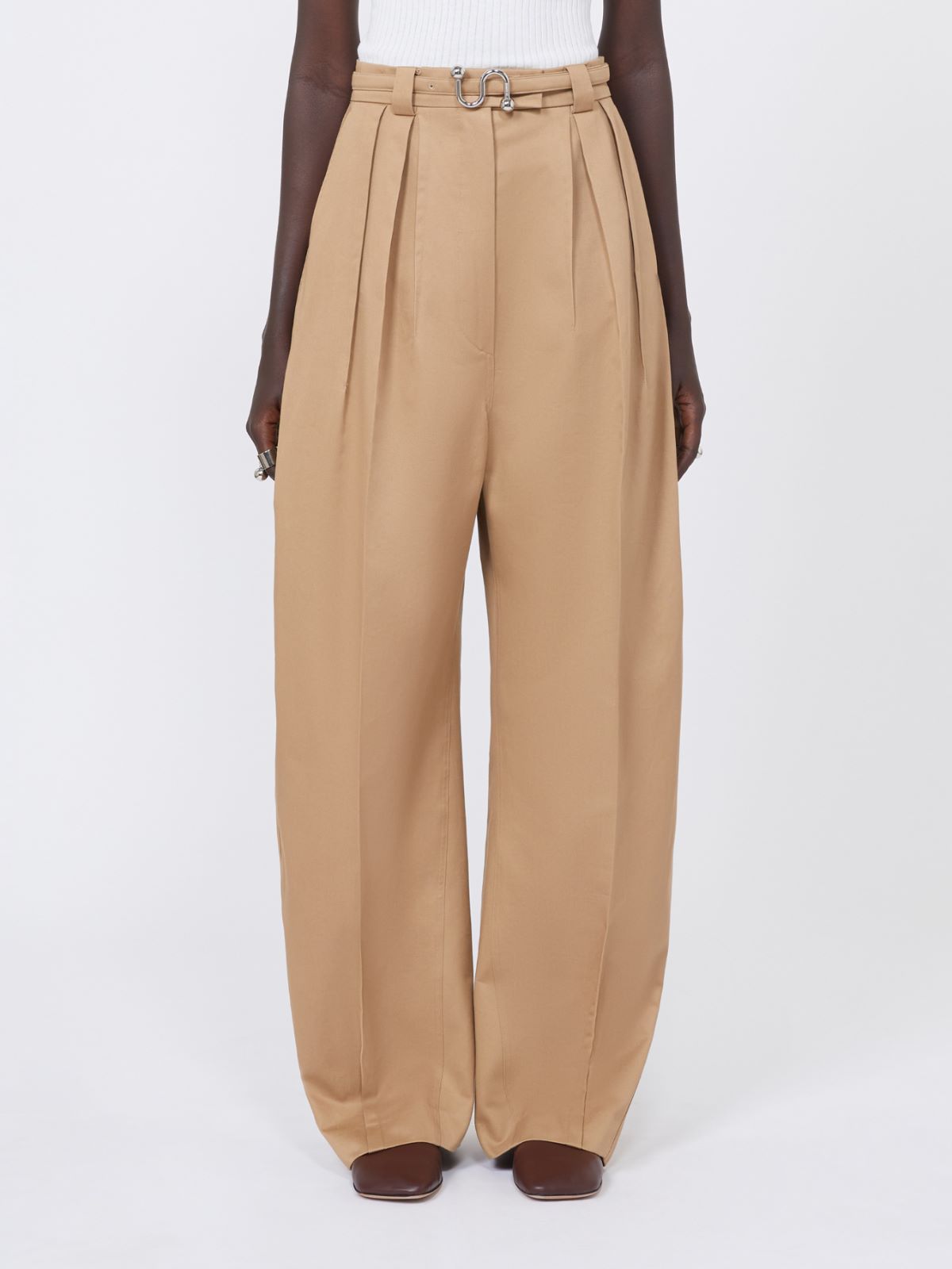 Oversized gabardine trousers - BISCUIT - Max Mara - 2