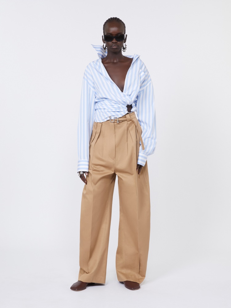 Oversized gabardine trousers - BISCUIT - Max Mara - 1