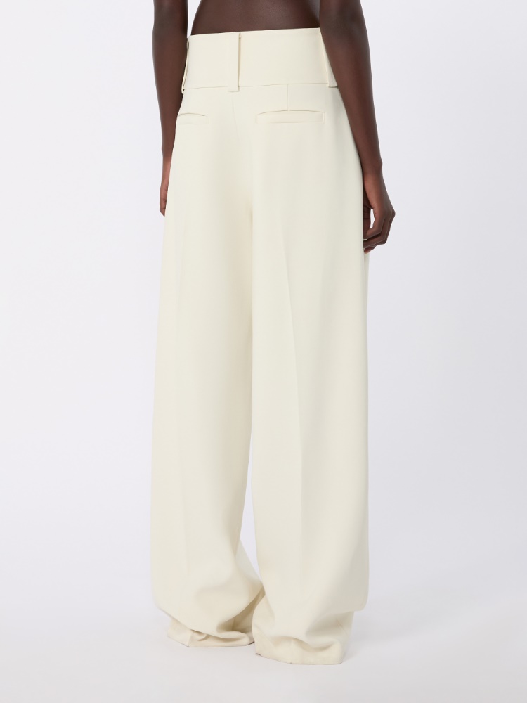 Pantalón ancho de viscosa elástica - BLANCO LANA - Max Mara - 3