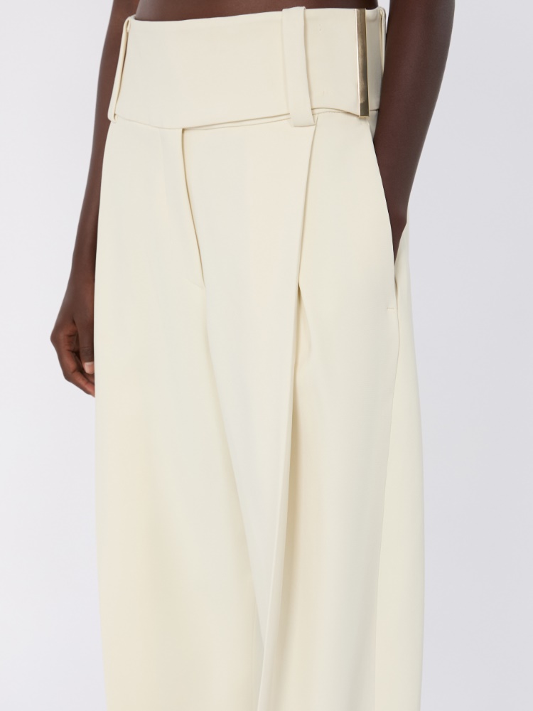 Pantalón ancho de viscosa elástica - BLANCO LANA - Max Mara - 4