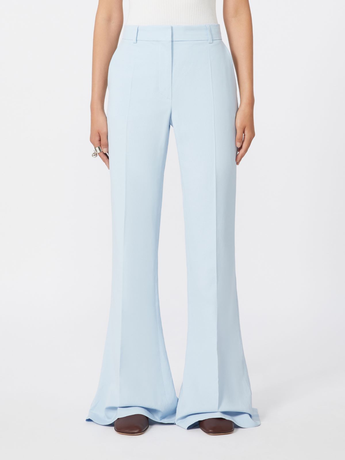 Slim-fit flared trousers in viscose - LIGHT BLUE - Max Mara - 2