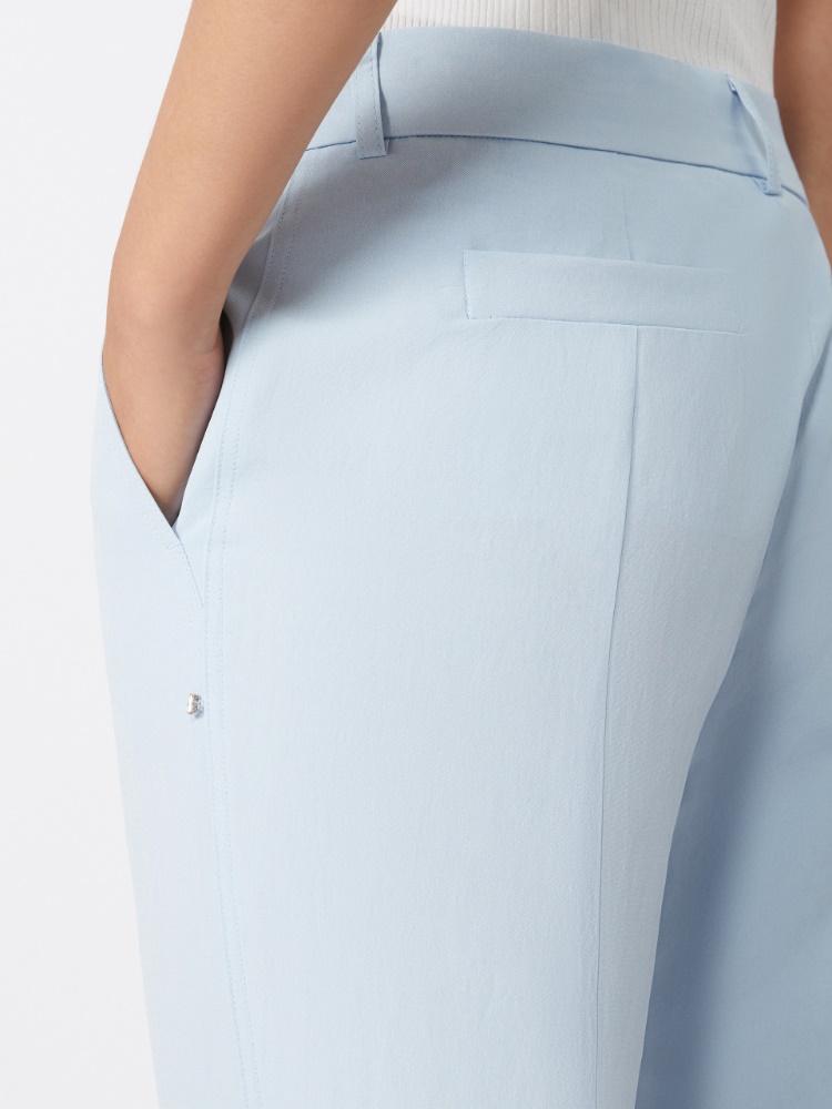 Slim-fit flared trousers in viscose - LIGHT BLUE - Max Mara - 4