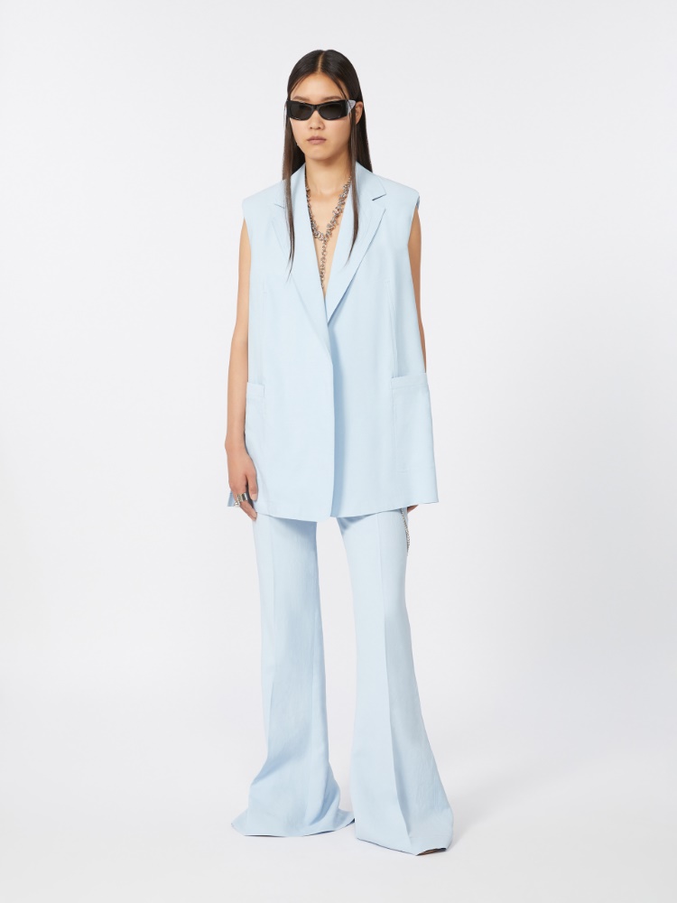 Slim-fit flared trousers in viscose - LIGHT BLUE - Max Mara - 1
