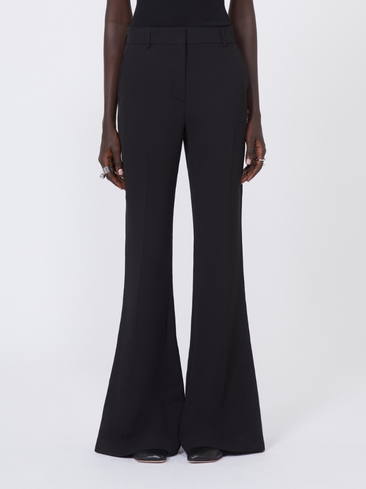 Slim-fit flared trousers in viscose - BLACK - Max Mara - 2