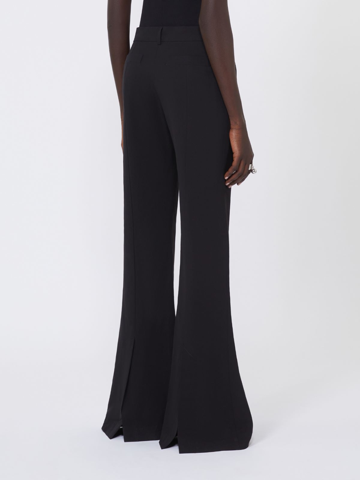 Slim-fit flared trousers in viscose - BLACK - Max Mara - 3