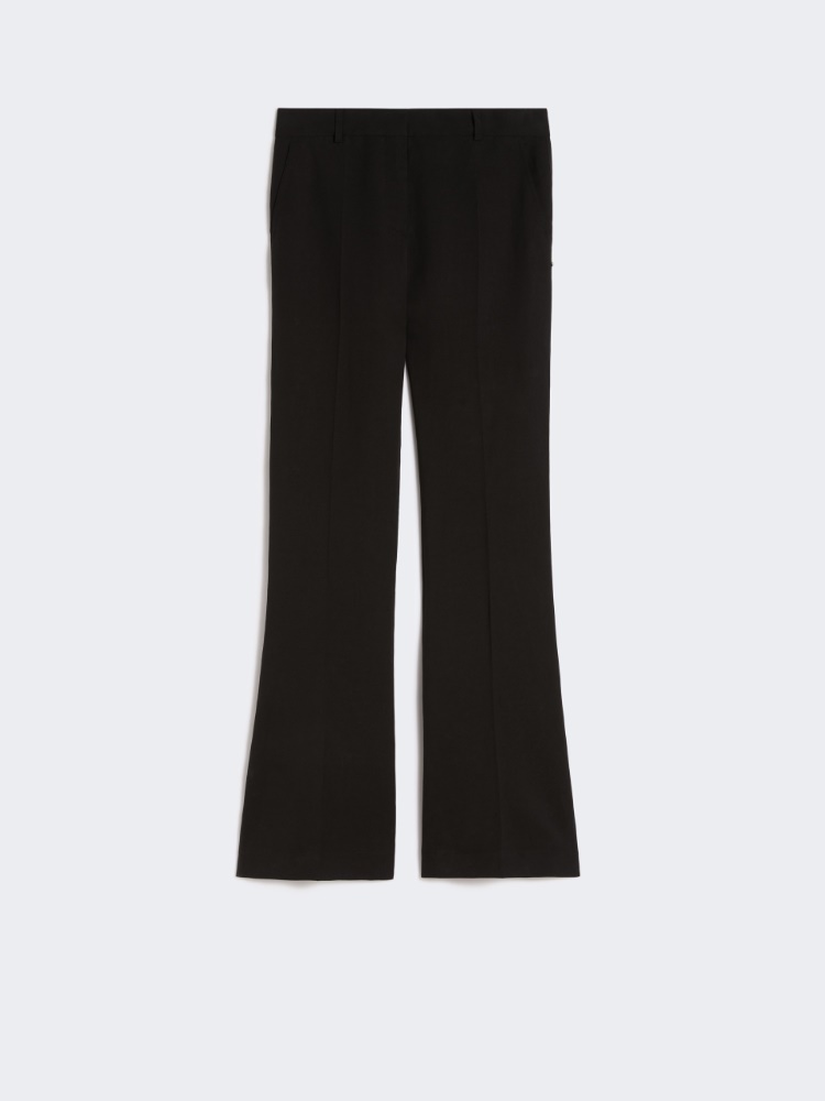 Slim-fit flared trousers in viscose - BLACK - Max Mara - 4