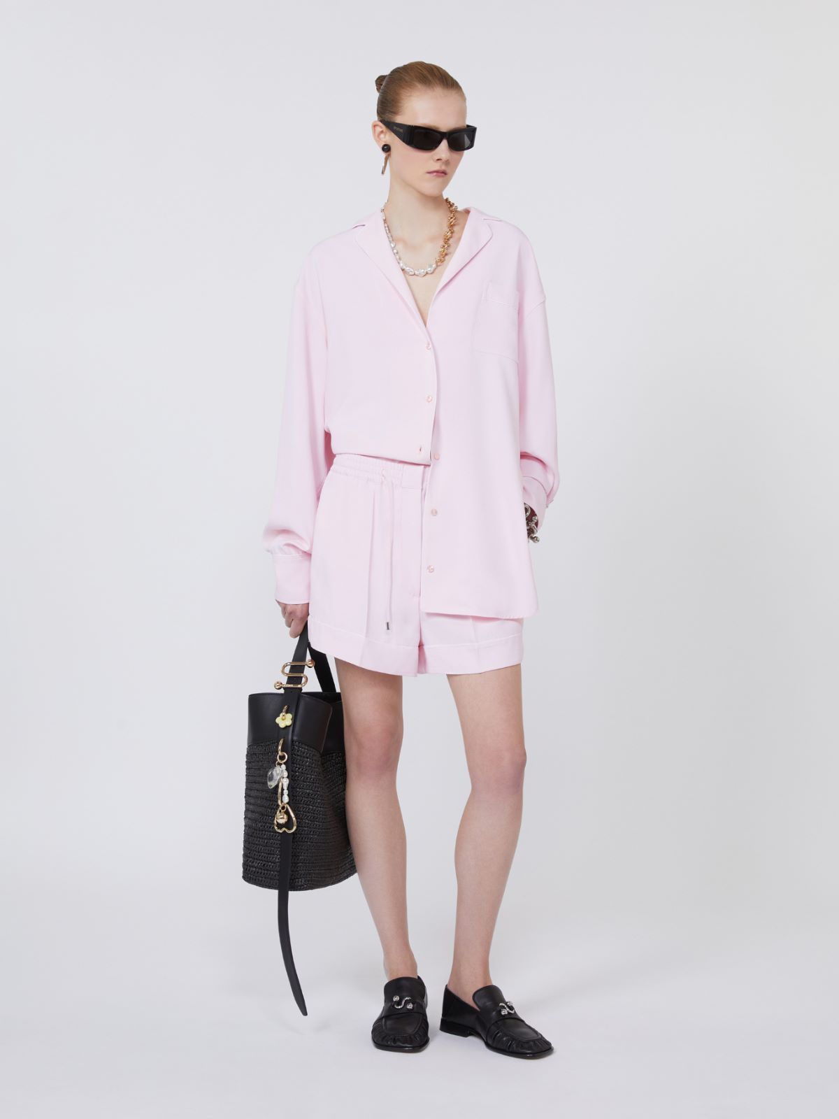 Satin jogger shorts + PINK - Max Mara