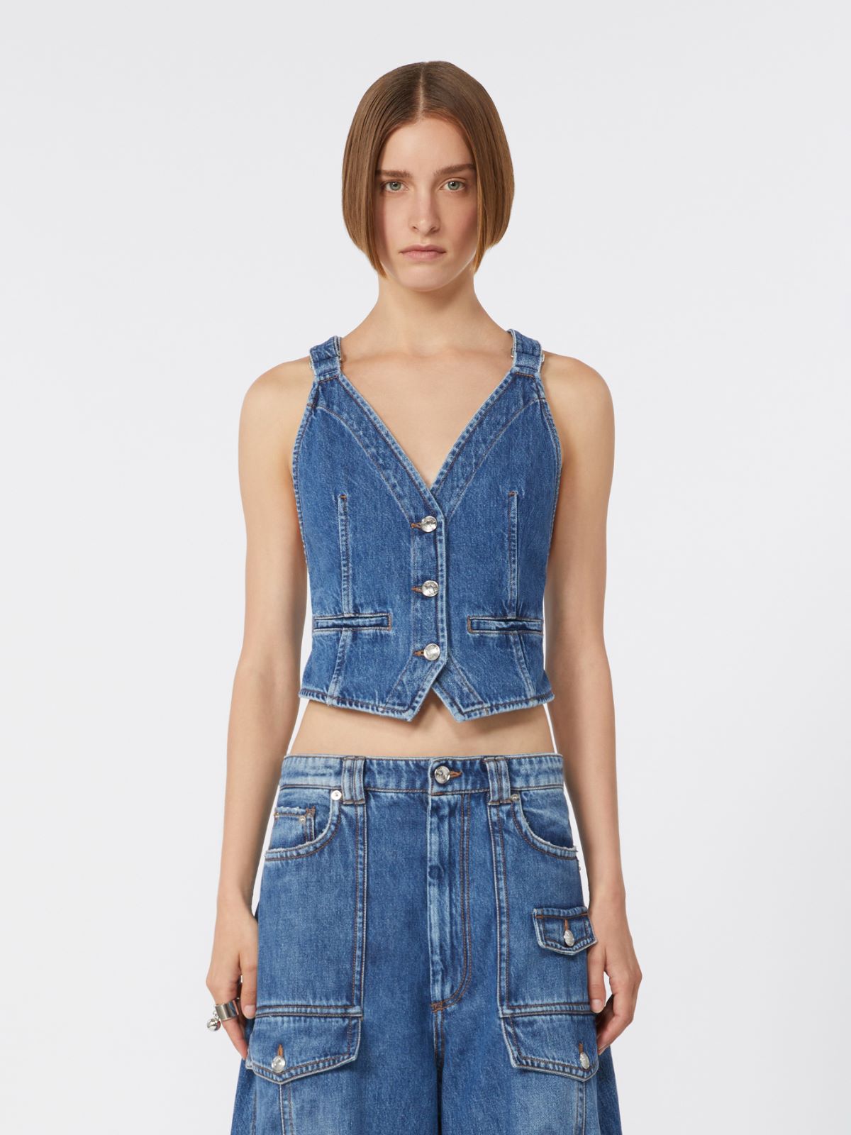 Gilet aderente in denim - BLU NOTTE - Max Mara - 2