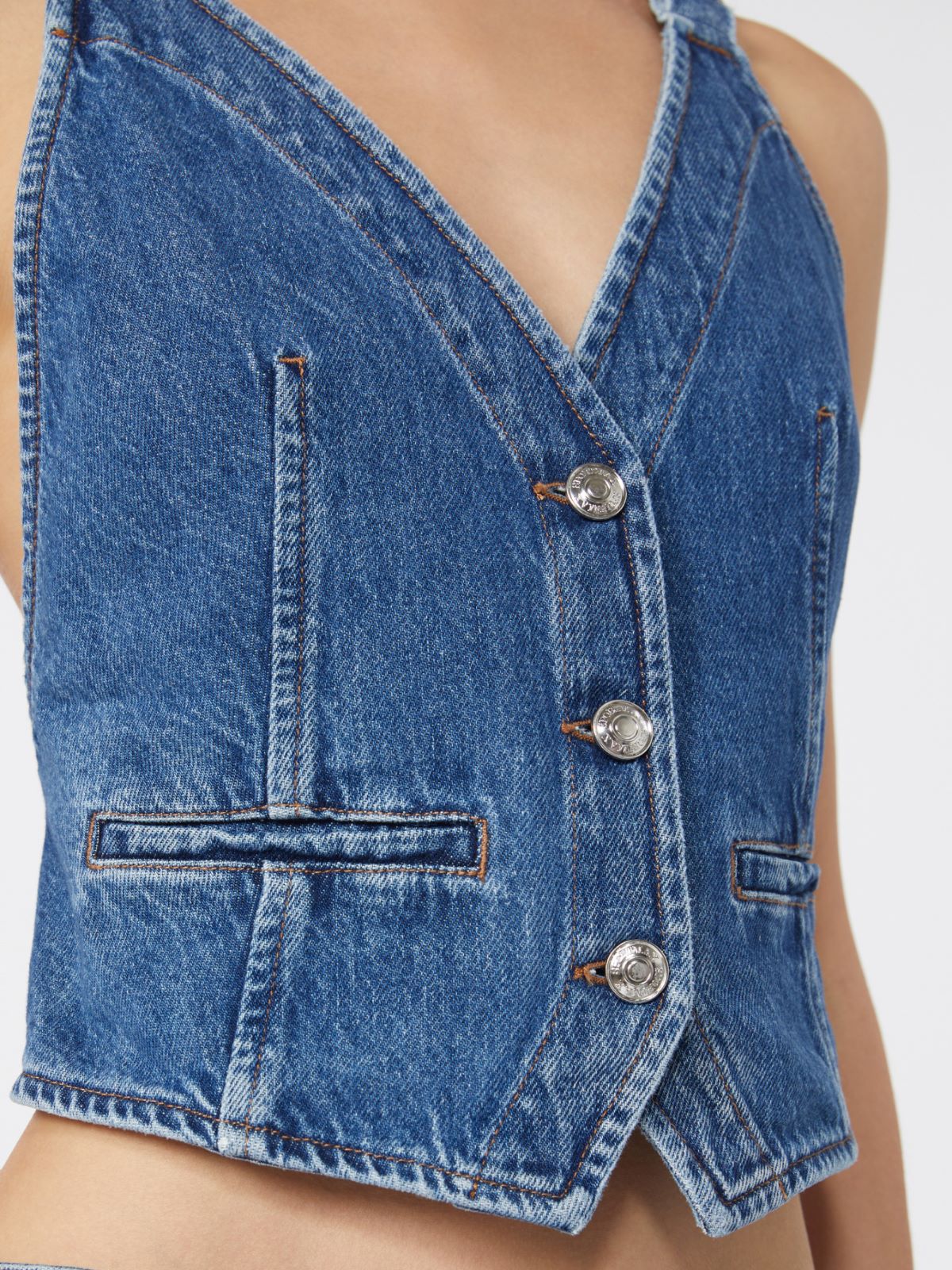 Gilet aderente in denim - BLU NOTTE - Max Mara - 5